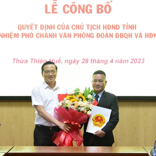 Ông Hoàng Thành được bổ nhiệm Phó Chánh Văn phòng Đoàn ĐBQH  HĐND tỉnh