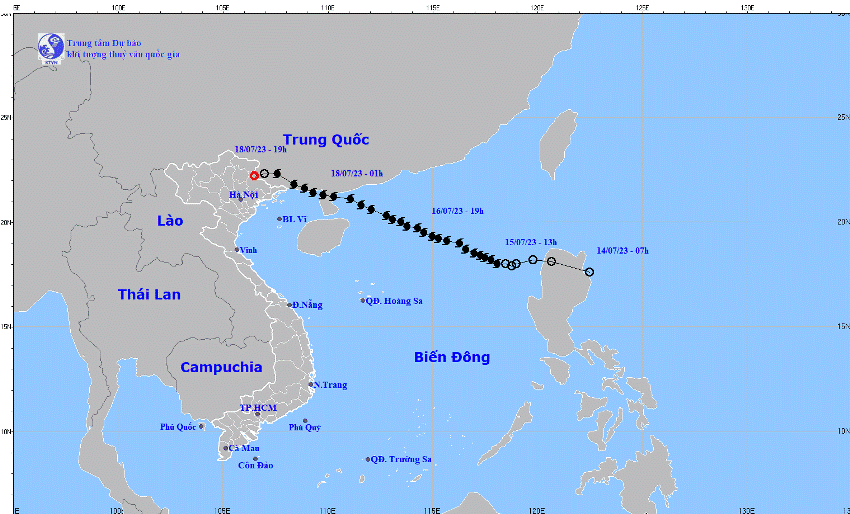 Áp thấp nhiệt đới suy yếu thành áp thấp trên khu vực Cao Bằng, Lạng Sơn