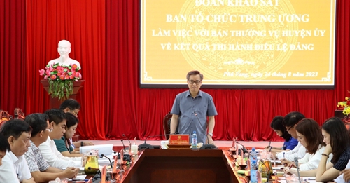 Ban Tổ chức Trung ương làm việc với Huyện uỷ Phú Vang