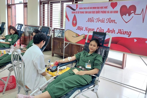 Lần đầu tiên tổ chức hiến máu tình nguyện tại Trung tâm Giáo dục Quốc phòng và An ninh