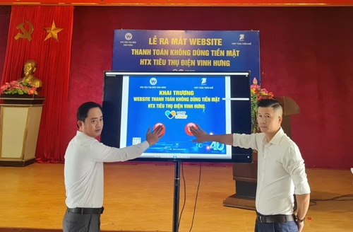 HTX tiêu thụ điện Vinh Hưng Ra mắt Website thanh toán không dùng tiền mặt
