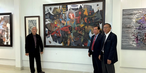 57 tác phẩm tham gia triển lãm mỹ thuật giao lưu văn hoá Việt - Lào
