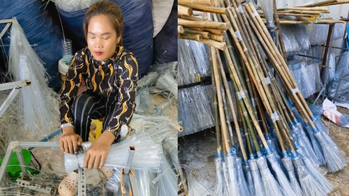 Campuchia Độc đáo doanh nghiệp làm chổi từ phế phẩm chai nhựa