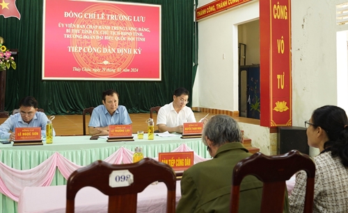 Bí thư Tỉnh ủy Lê Trường Lưu tiếp công dân định kỳ tại Thủy Châu