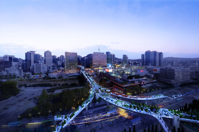 Seoul không phá đường cũ, làm 'vườn treo' 