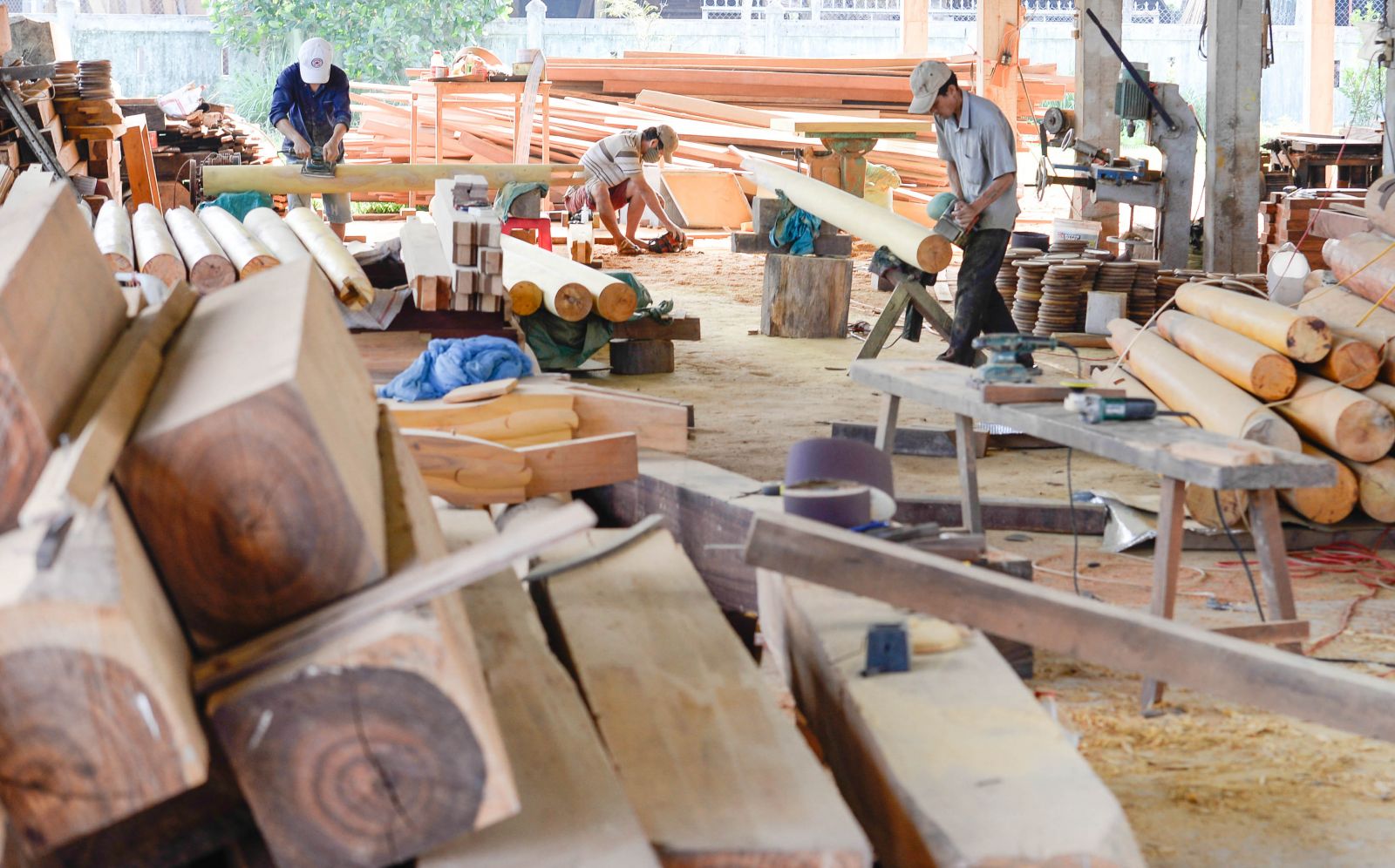 Materials are prepared at the sawmill before turning into products
