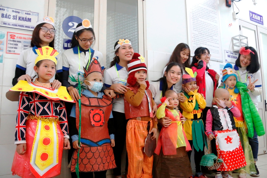 The joy of the child patients as participating in the festival