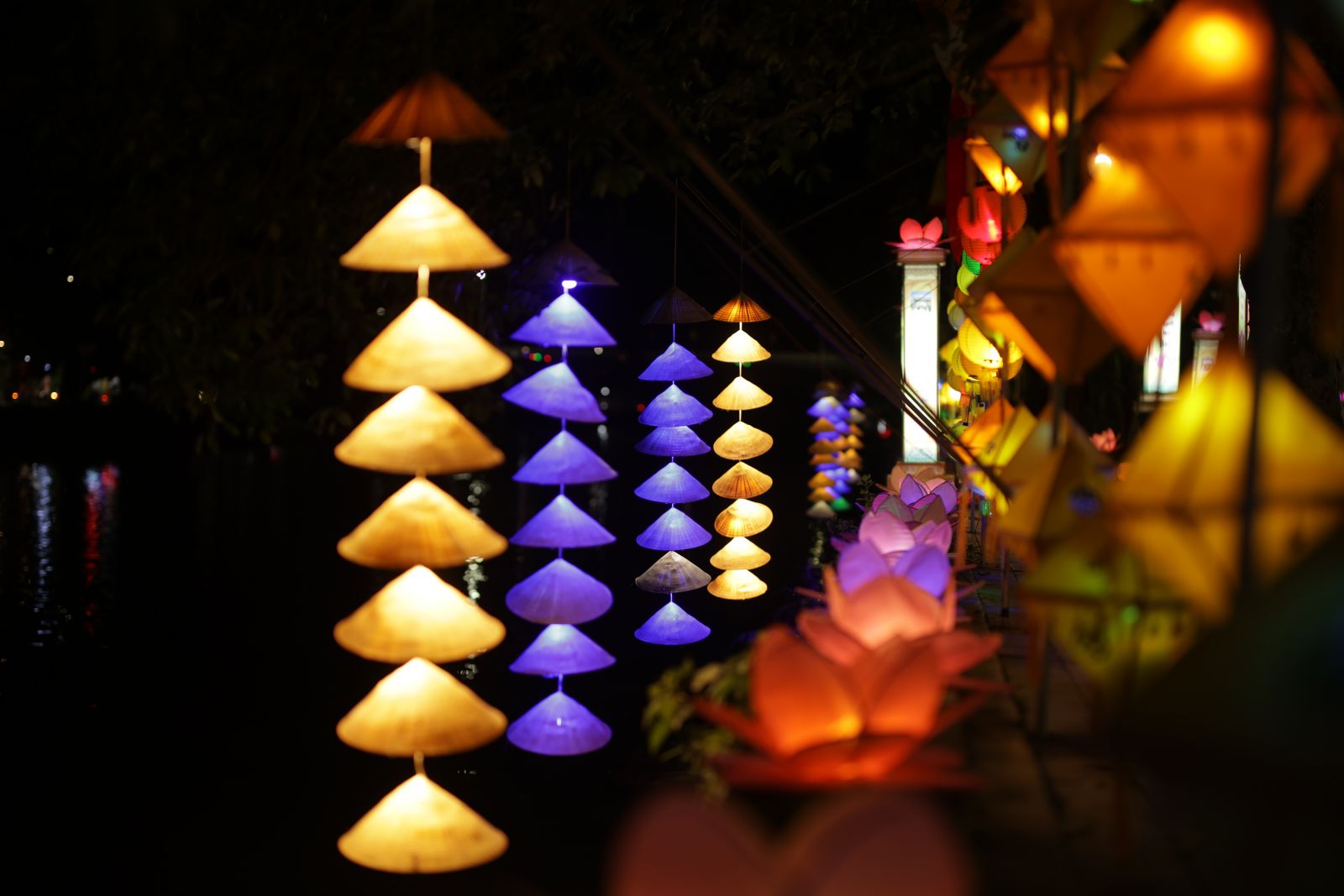Magical colors at night from the lanterns