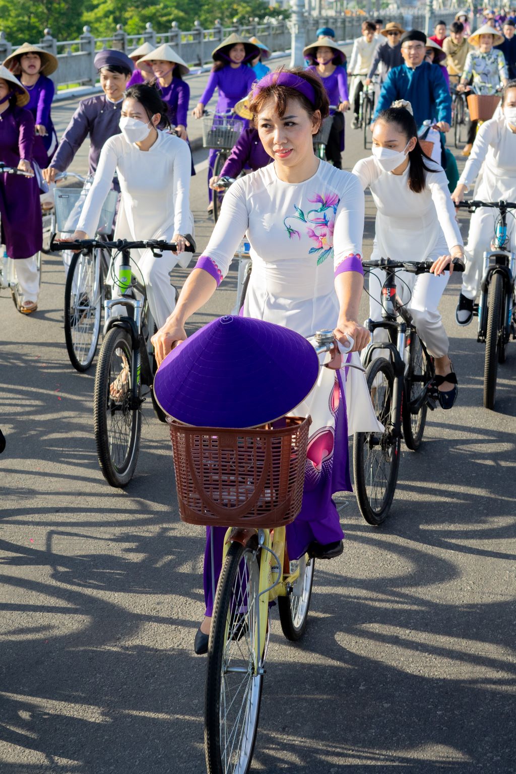 The parade with bicycles attracting hundreds of participants