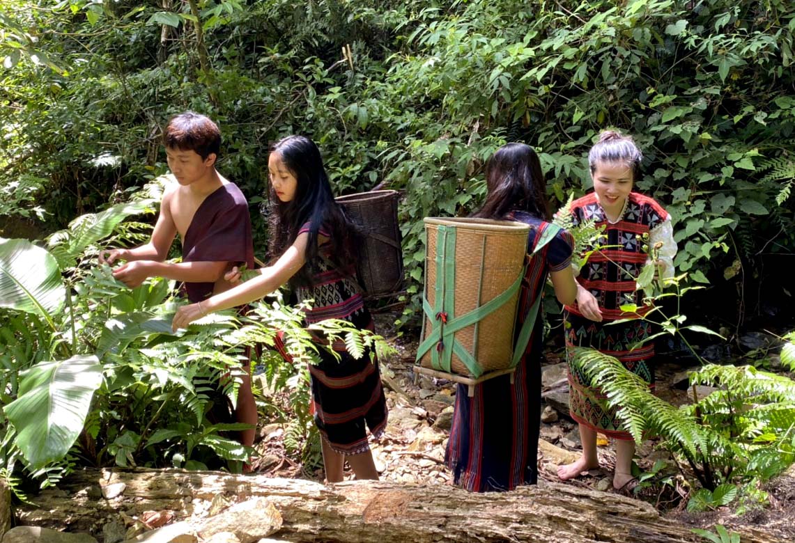 The leaves, tubers and seeds are picked from the forest. Some visitors also follow the local people to enjoy the experience