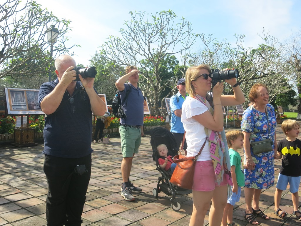 International tourists were excited in enjoying art performance at the Hue Imperial Citadel