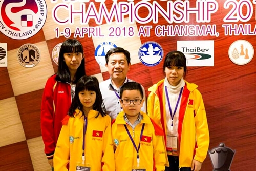 Đoàn Huế giành 4 HCV và 3 HCB tại Giải Cờ vua trẻ châu Á
