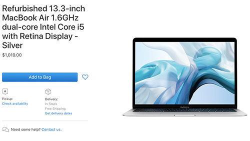 MacBook Air 2018 tân trang giá tương đương iPhone XS