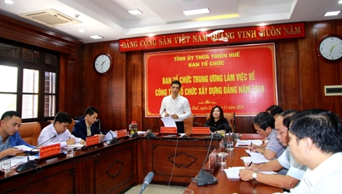 Ban Tổ chức Trung ương làm việc về công tác tổ chức xây dựng Đảng bộ tỉnh