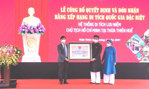 Receiving the certificate of special national historical relic site