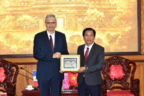 Chủ tịch UBND tỉnh Nguyễn Văn Phương tiếp xã giao Đại sứ Cộng hòa Pháp tại Việt Nam