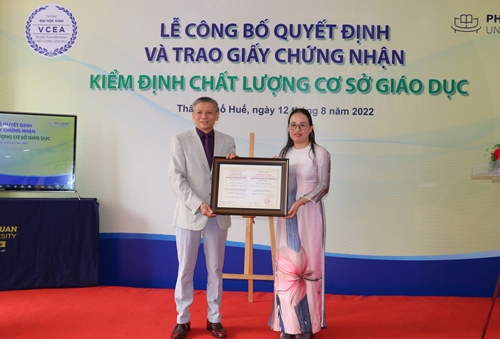 Trường ĐH Phú Xuân đạt chứng nhận kiểm định chất lượng cơ sở giáo dục