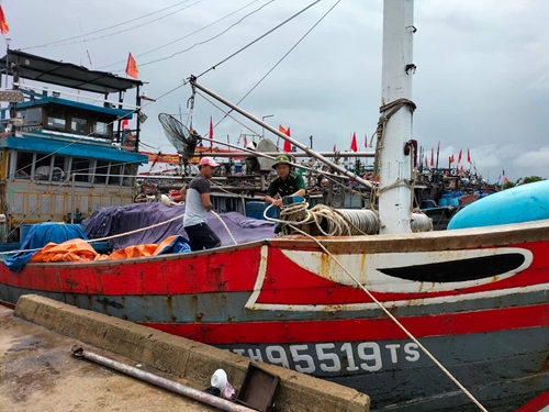 825 tàu thuyền của ngư dân huyện Phú Vang đã vào bờ neo đậu an toàn