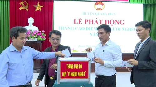 Ngày đầu phát động “Tháng cao điểm vì người nghèo” Quảng Điền tiếp nhận 260 triệu đồng