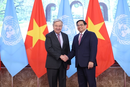 Thủ tướng Phạm Minh Chính tiếp Tổng Thư ký Liên Hiệp Quốc