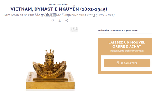 Two precious Nguyen Dynasty antiques up for auction in France