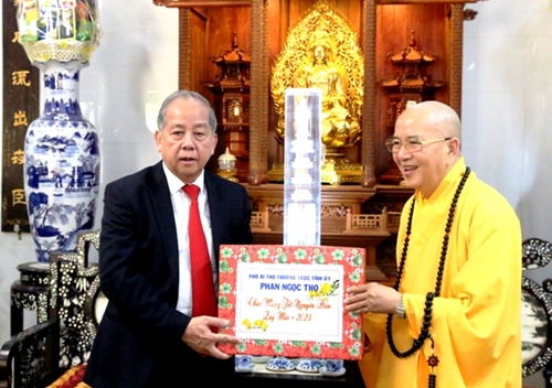 Phó Bí thư Thường trực Tỉnh ủy Phan Ngọc Thọ tặng quà, chúc Tết các tổ chức Tôn giáo